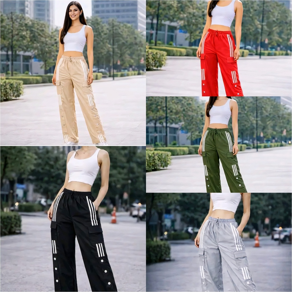 Comfortable Women Cargo Track Pants (S, Green)