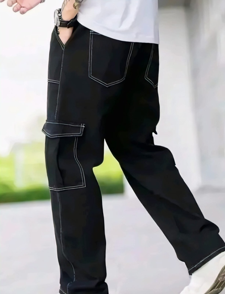 Men Loose Fit Cargo Pants (S)