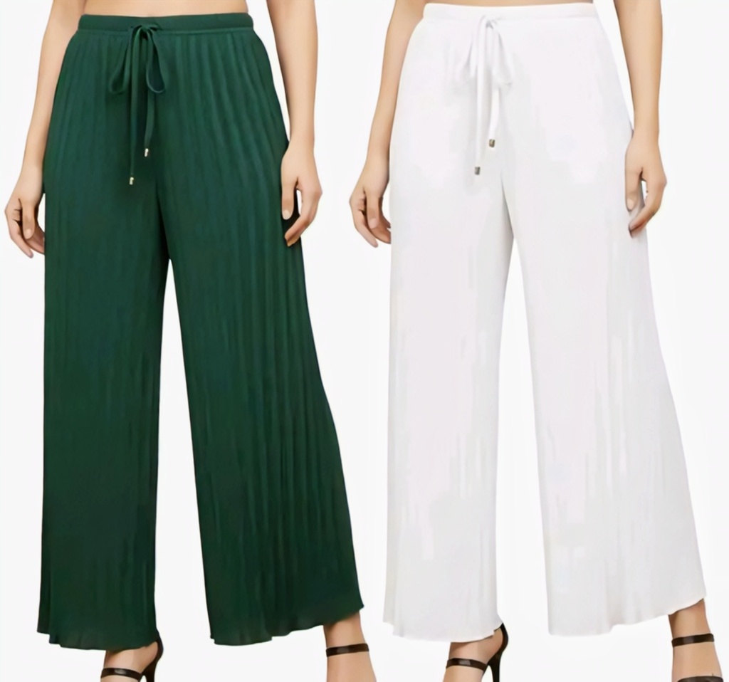 Women Pleated Plazzo Bottom Wear II (S)