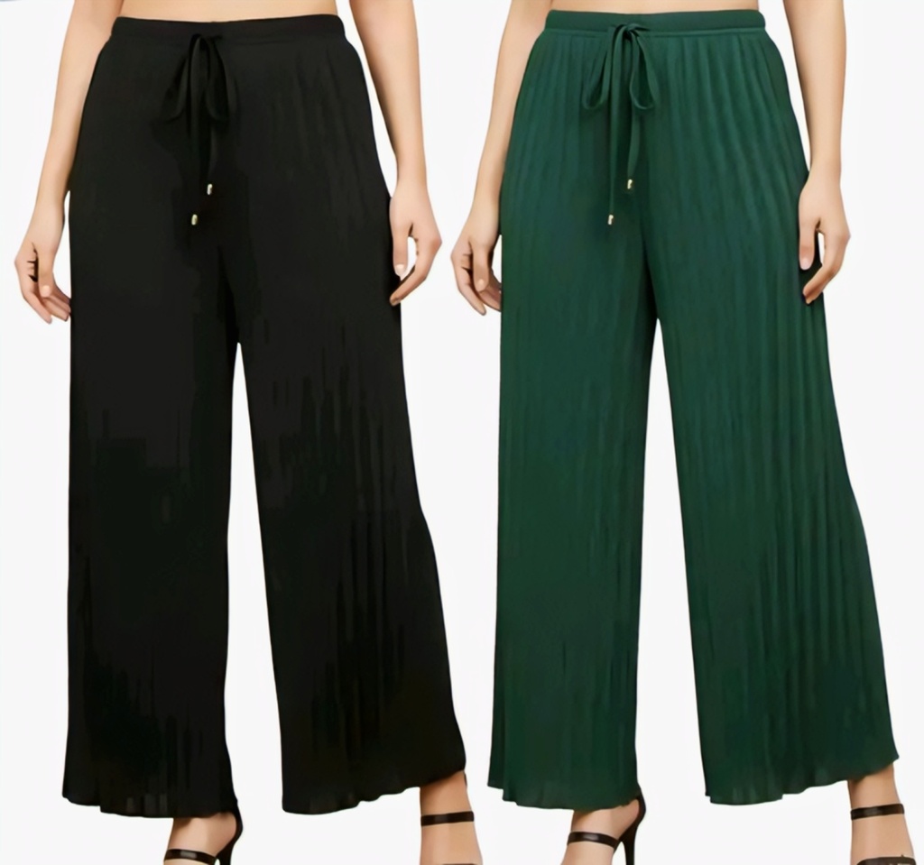 Women Pleated Plazzo Bottom Wear IV (S)