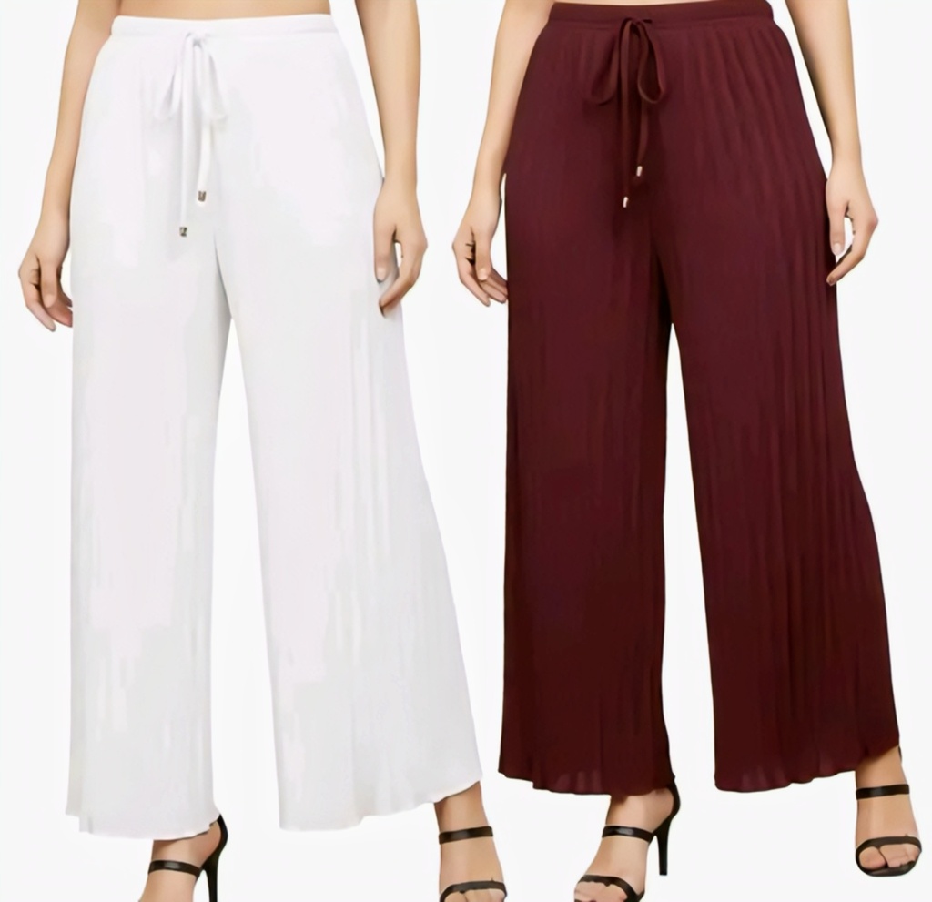 Women Pleated Plazzo Bottom Wear III