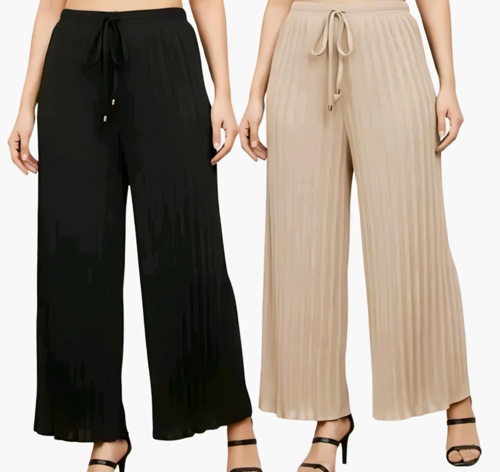 Women Pleated Plazzo Bottom Wear VI (S)
