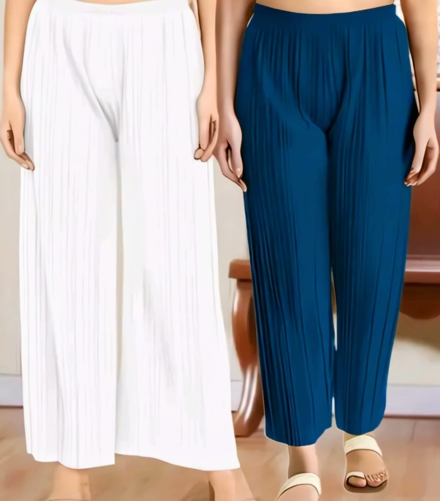 Women's Cotton Palazzo Pants Combo III (S)