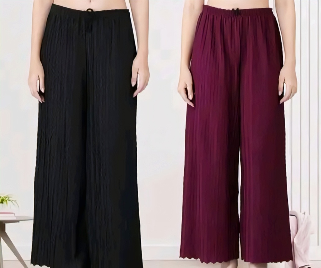 Women's Cotton Palazzo Pants Combo IV (S)