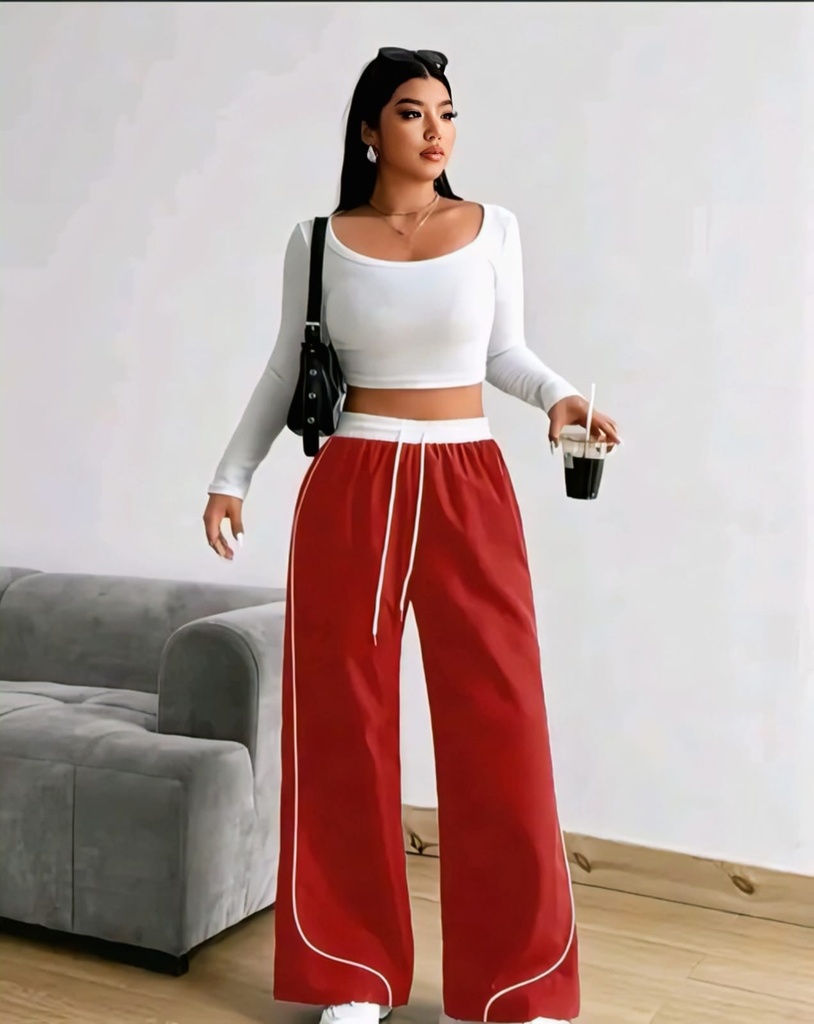 Women's Wide Leg Track Pants (S)