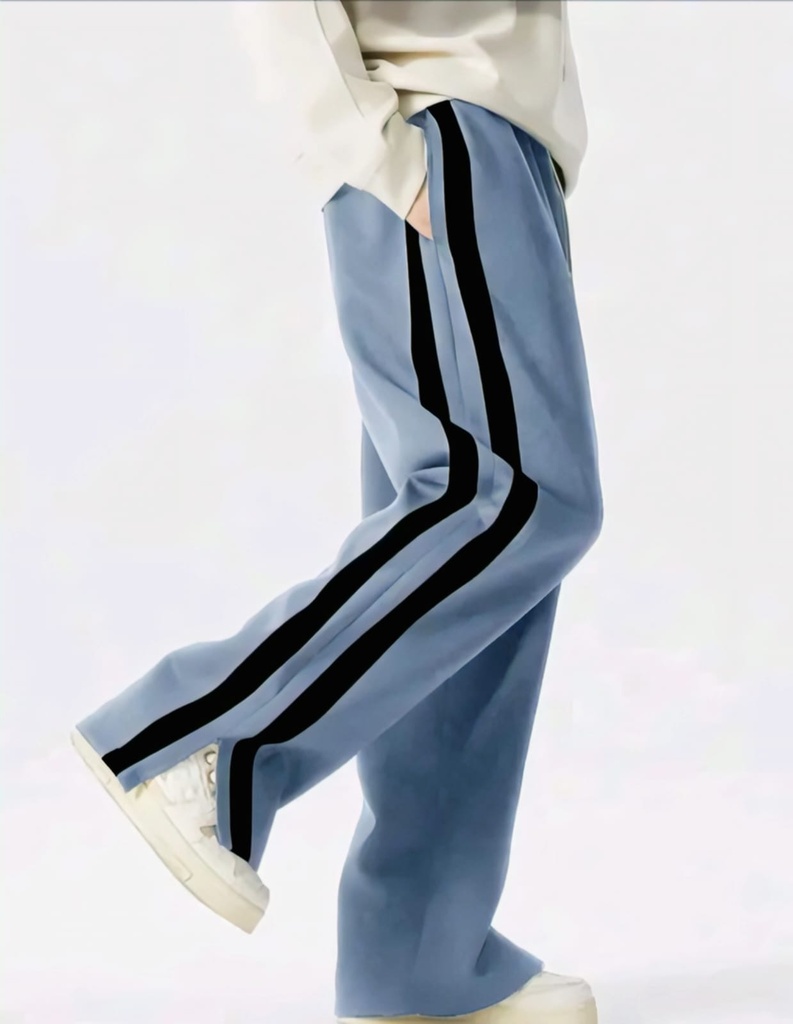 Men's Wide-Leg Side-Stripe Jogger Trousers