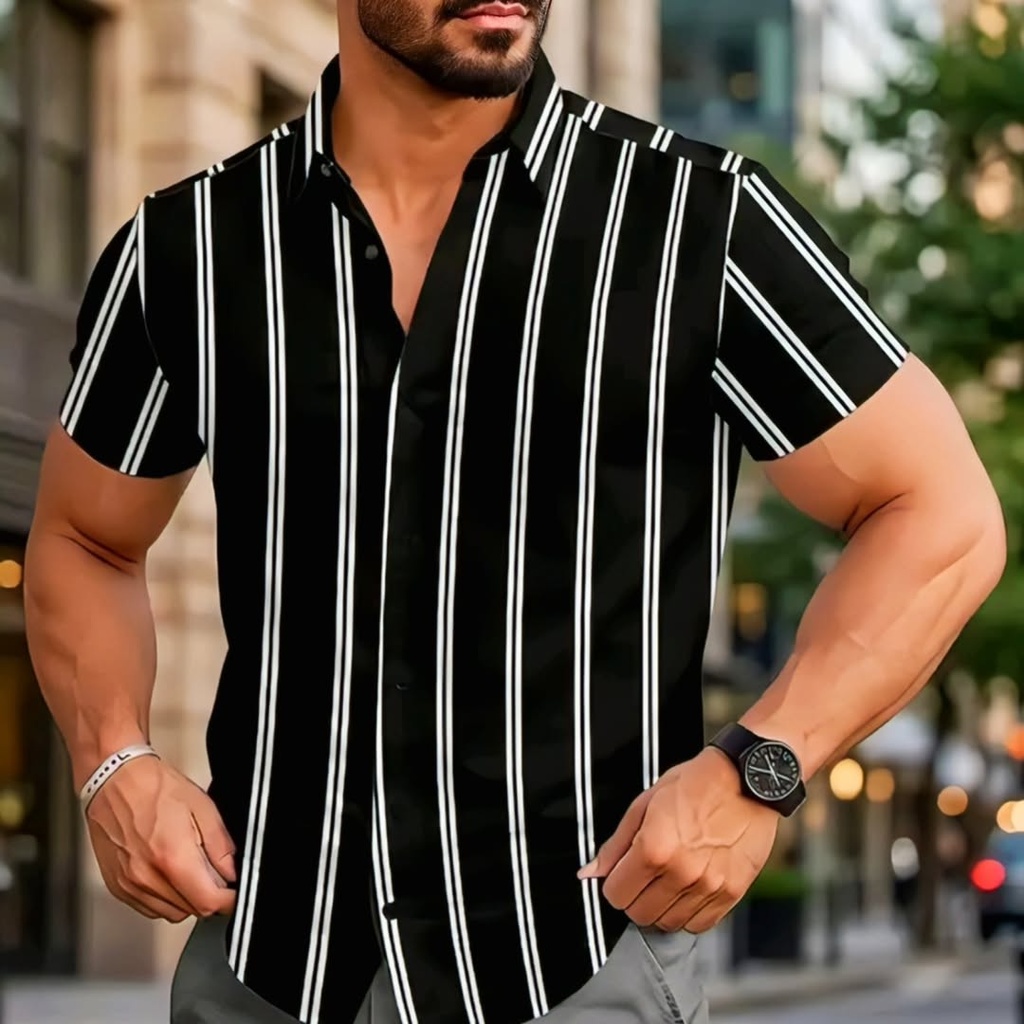 Men's Short Sleeve Shirt (S, Blue)