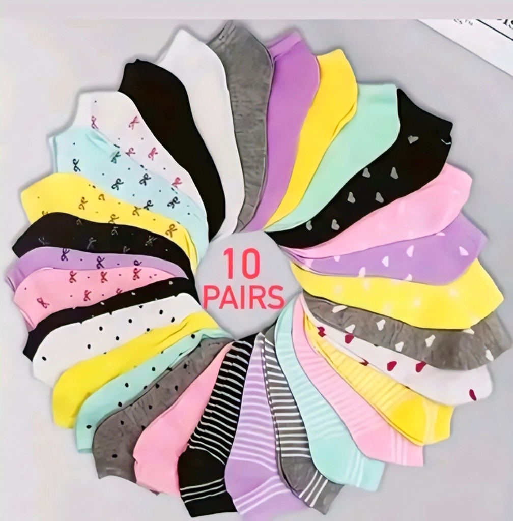 Ankle Length Cotton Unisex Socks 5-pair
