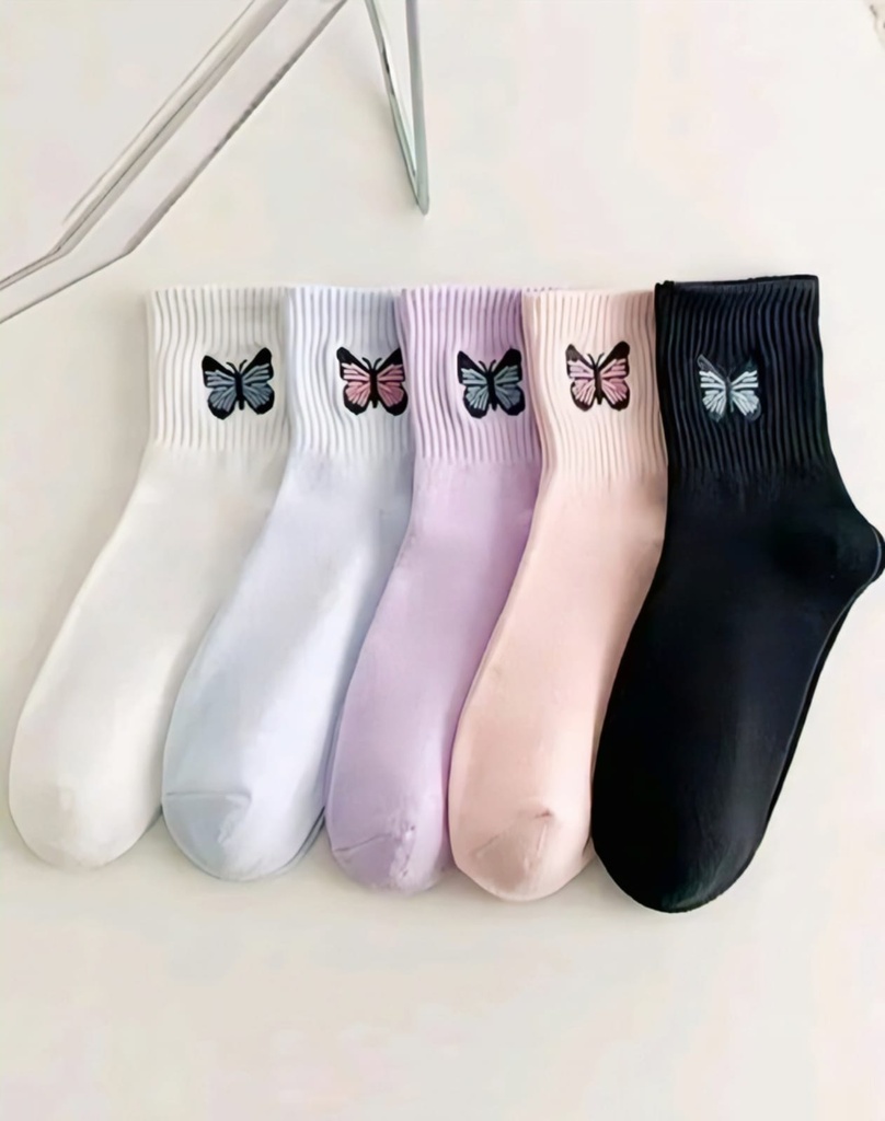Comfortable Ribbed Cotton Crew Socks