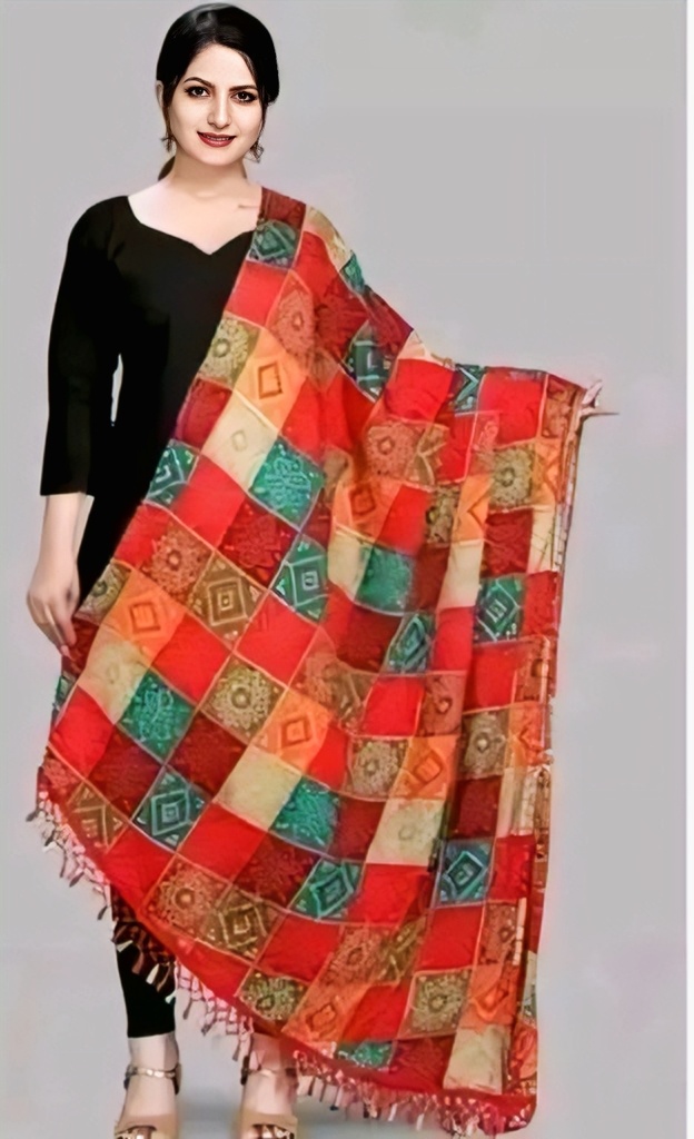 Women Traditional Cotton Gharchola Dupatta