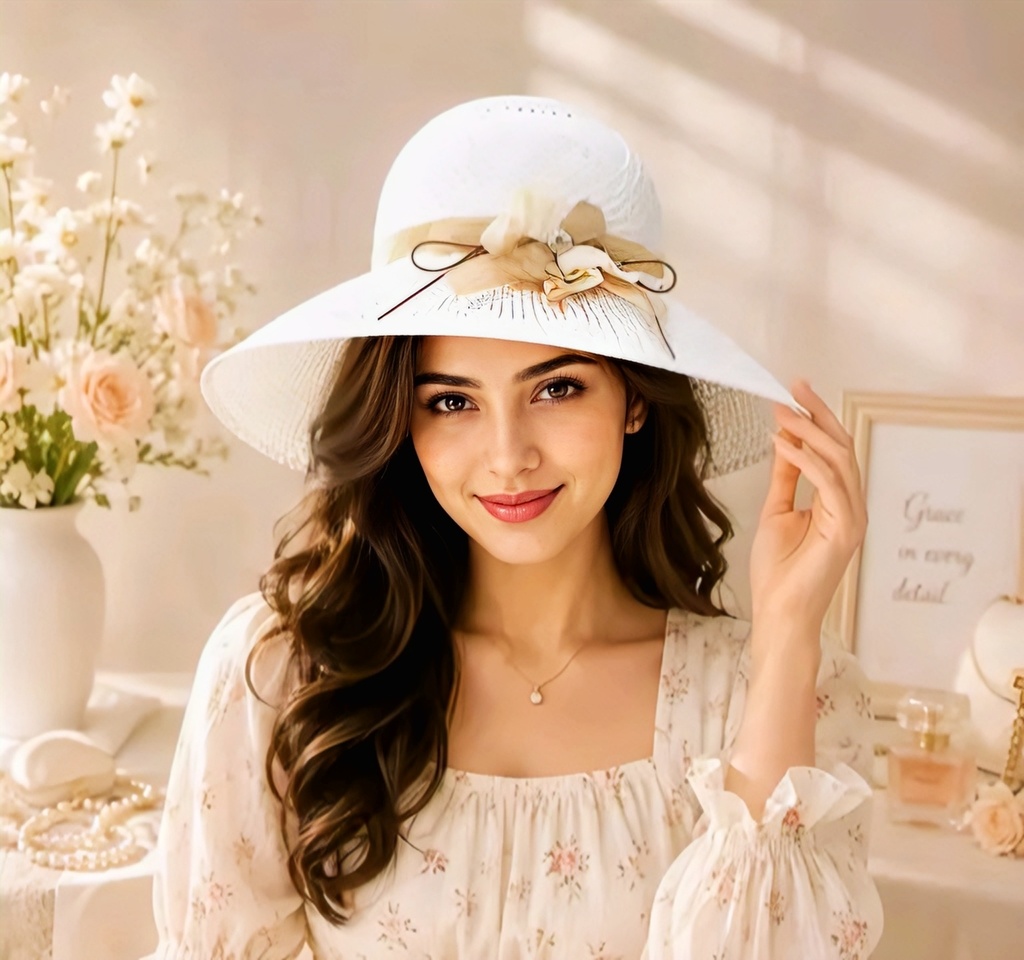 Women Straw Sun Beach Hat V