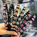 Sparkling Rhinestone Flower Double-Layer Hairbands pack-6