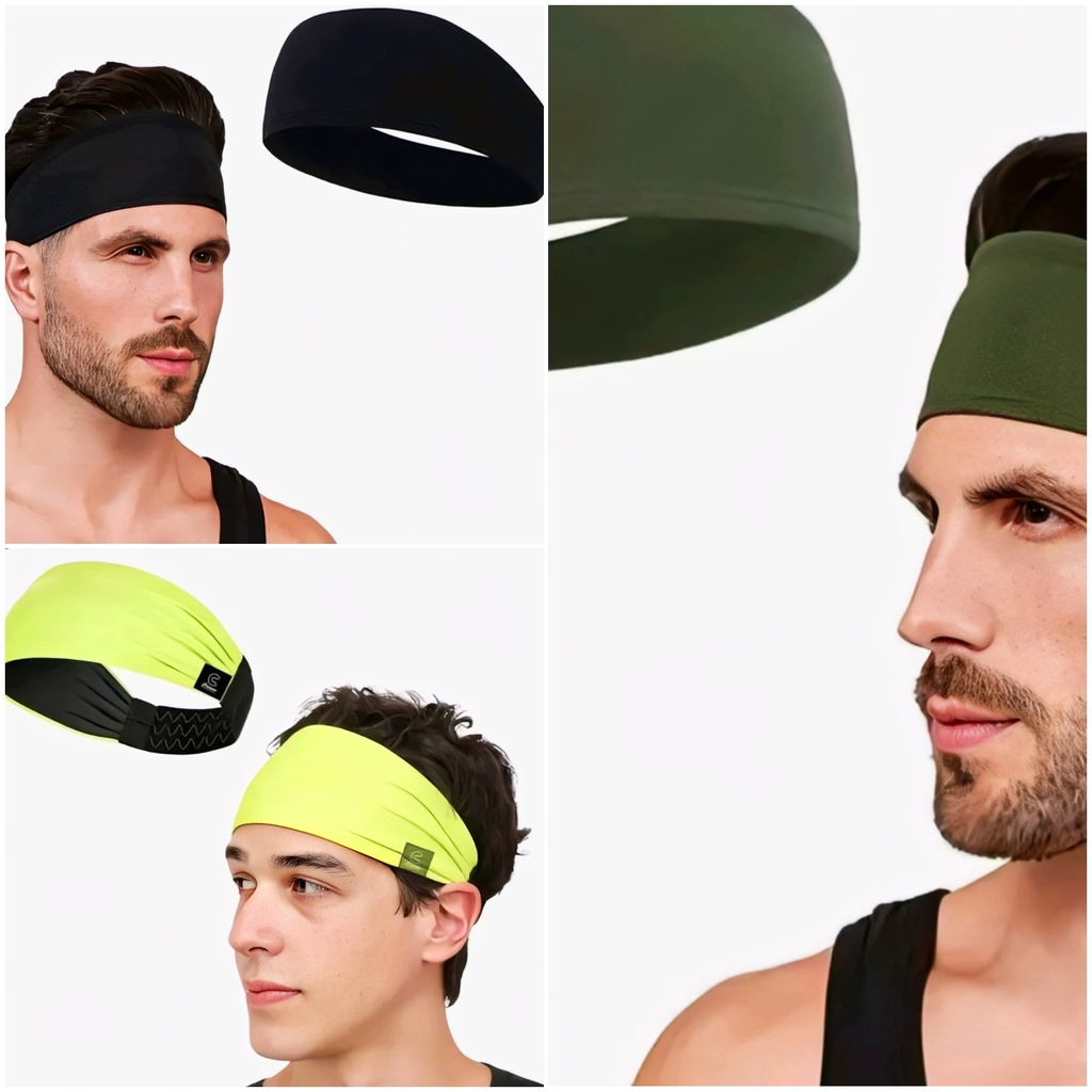 Men's Sweatband Headband Elastic Hairband (Green)