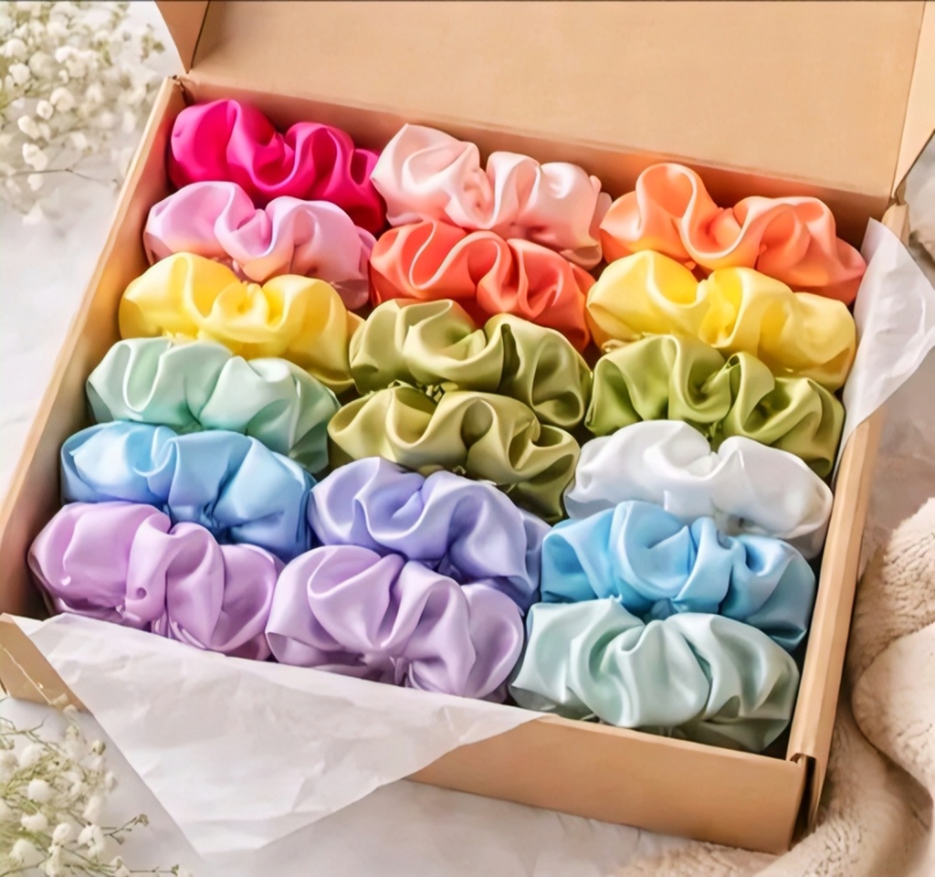 Premium Multi-Color Hair Rubber Bands Pack (12 Pieces)