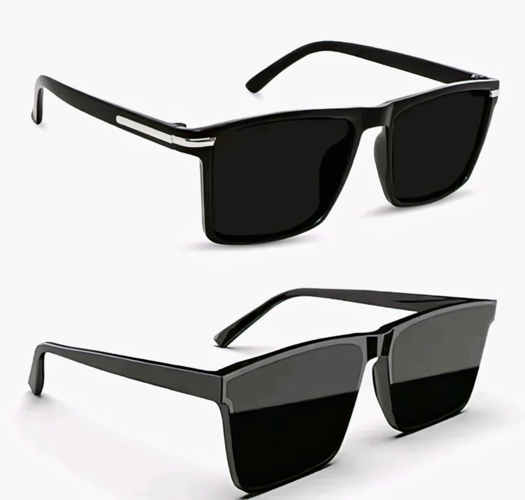 Men Matte Square Sunglasses Pack of 2
