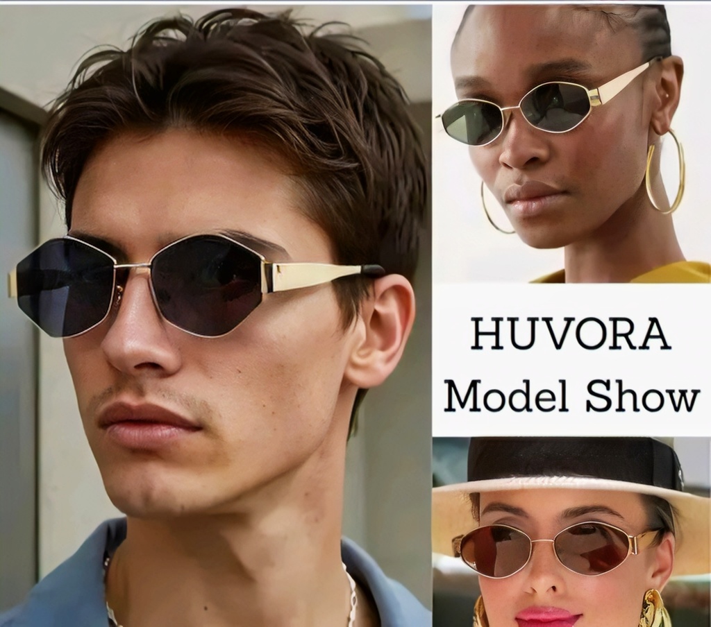 HUVORA Geometric Hexagonal Sunglasses