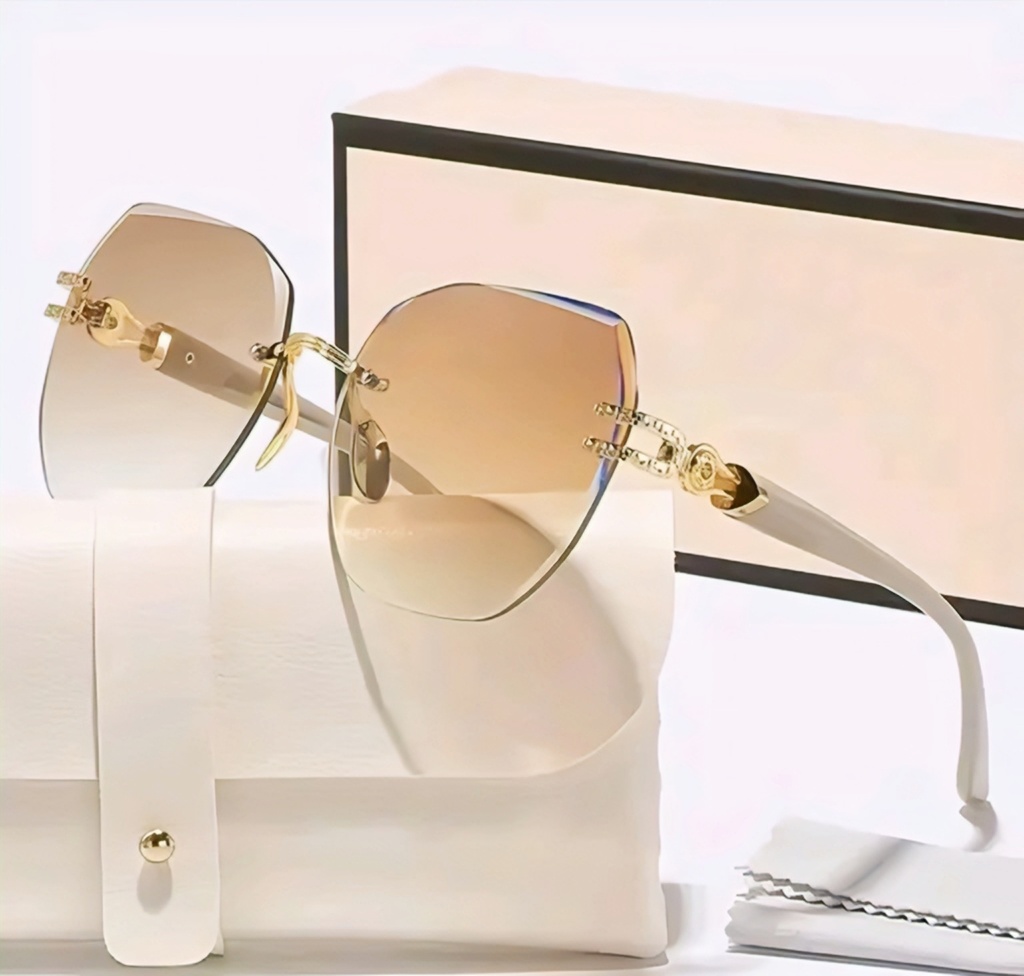 Luxury Rimless Geometric Sunglasses III