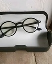 Classic Round Matte Black Eyeglasses Frame with Protective Case