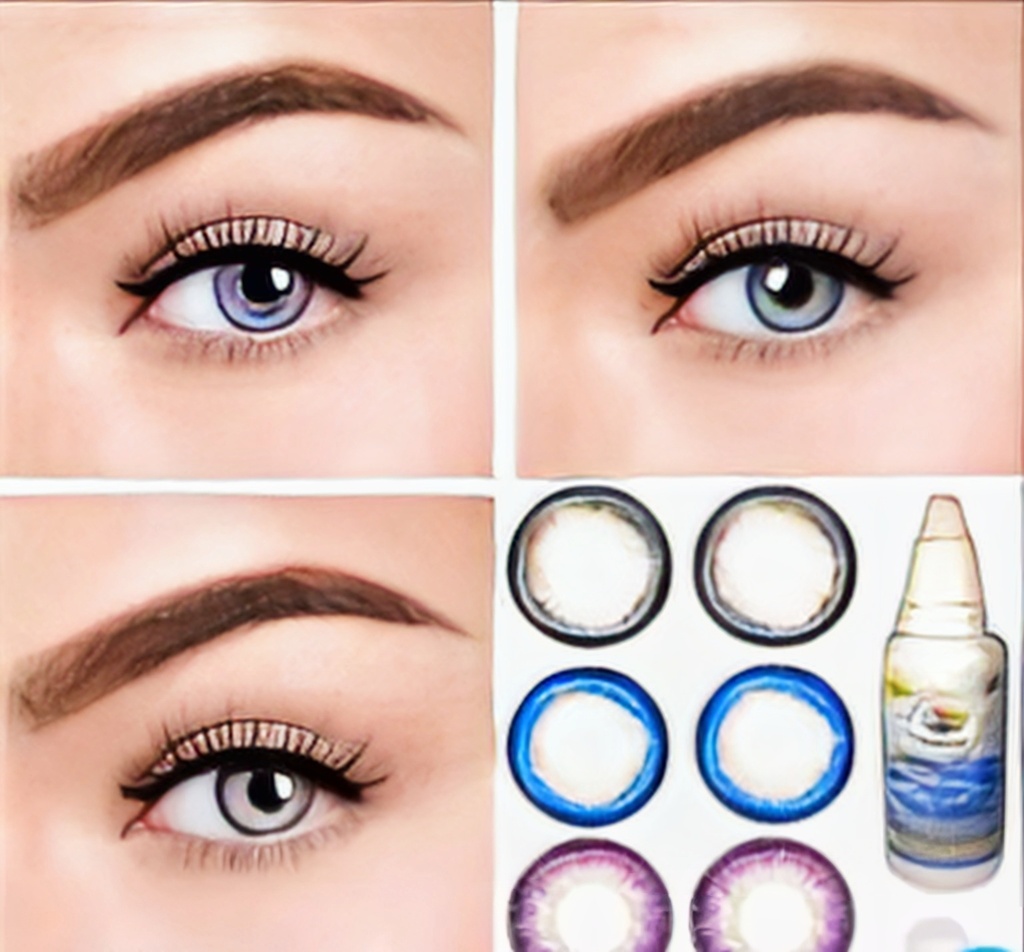 Premium Colored Contact Lenses Set with Solution set of 3
