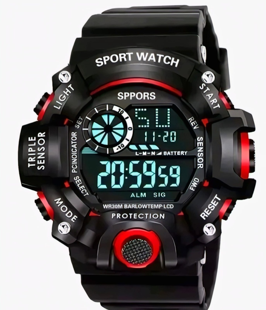SPPORS Men's Digital Sport Watch – Waterproof Tactical Military Wristwatch III