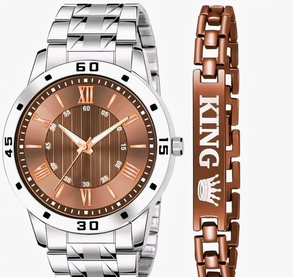 Men's Wrist Watch Metallic Analog III