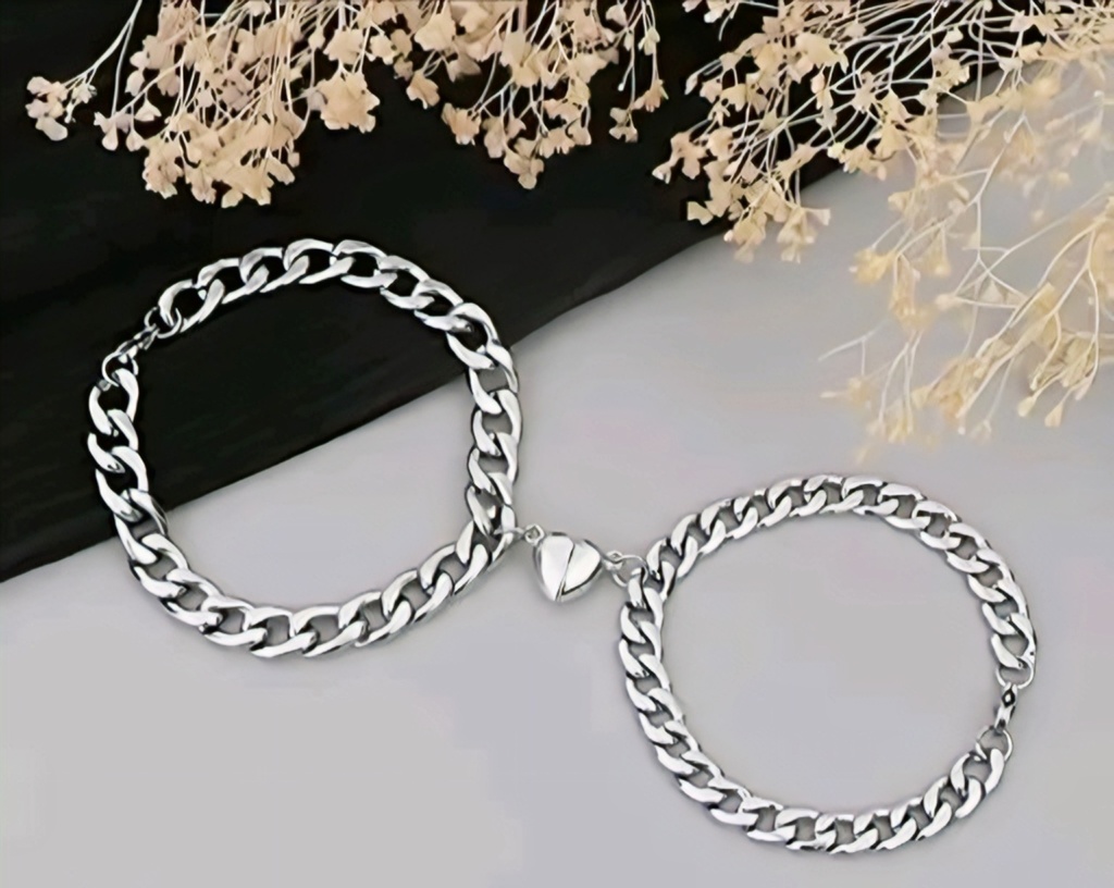 Couples Magnetic Heart Chains Bracelet