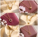 Gold Chain Pendant for Women set of 5