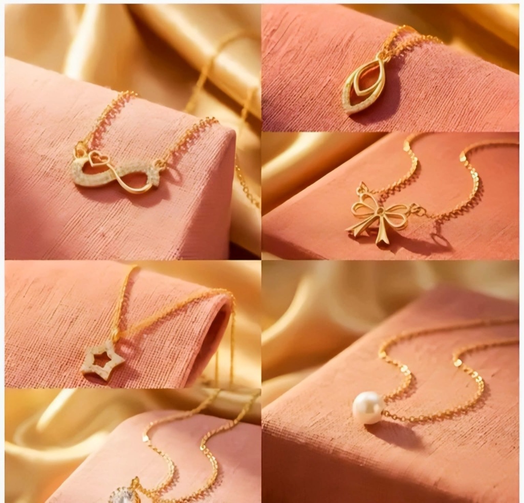 Gold Plated Locket Pendant Necklace pack of 6