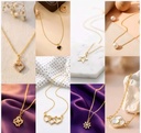 Gold Locket Chain Necklace Pendants pack of 6