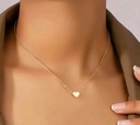 Minimal Gold Heart Pendant Necklace