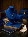 Elegant Royal Blue Velvet Necklace Display Bust & Jewelry Packaging Set 5-piece