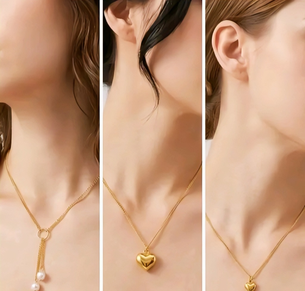 Gold Necklace Set. Combo of 3