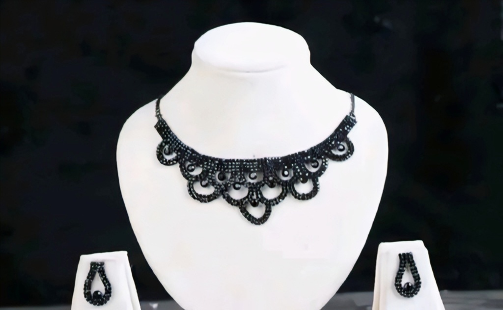 Gothic Black Crystal Choker Necklace
