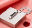 Men's Stainless Steel Black Onyx Bar Pendant Necklace