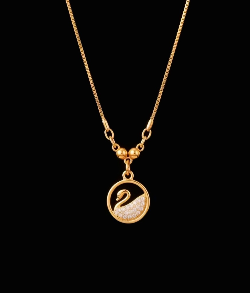 Gold Plated Swan Pendant Necklace