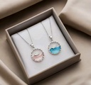 Matching Ocean Wave Couples Necklace 2 piece