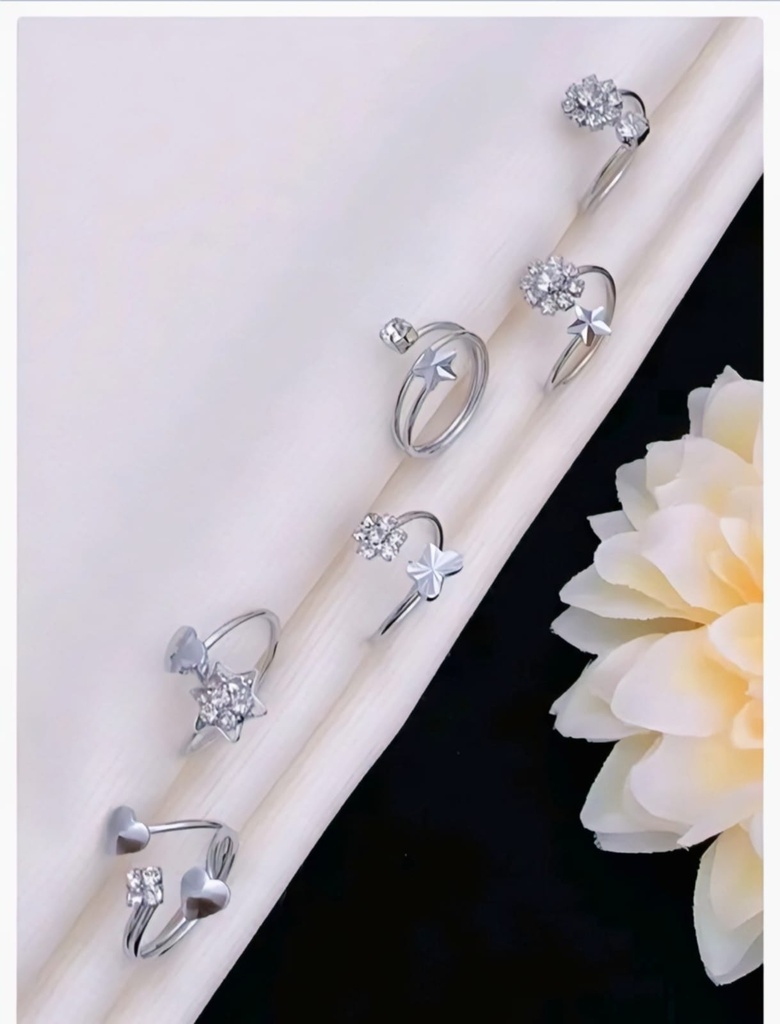 Rose Silver adjustable Ring