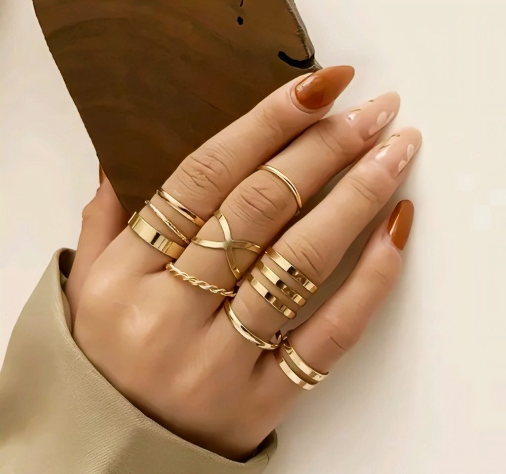 Gold Plated Women Ring Set