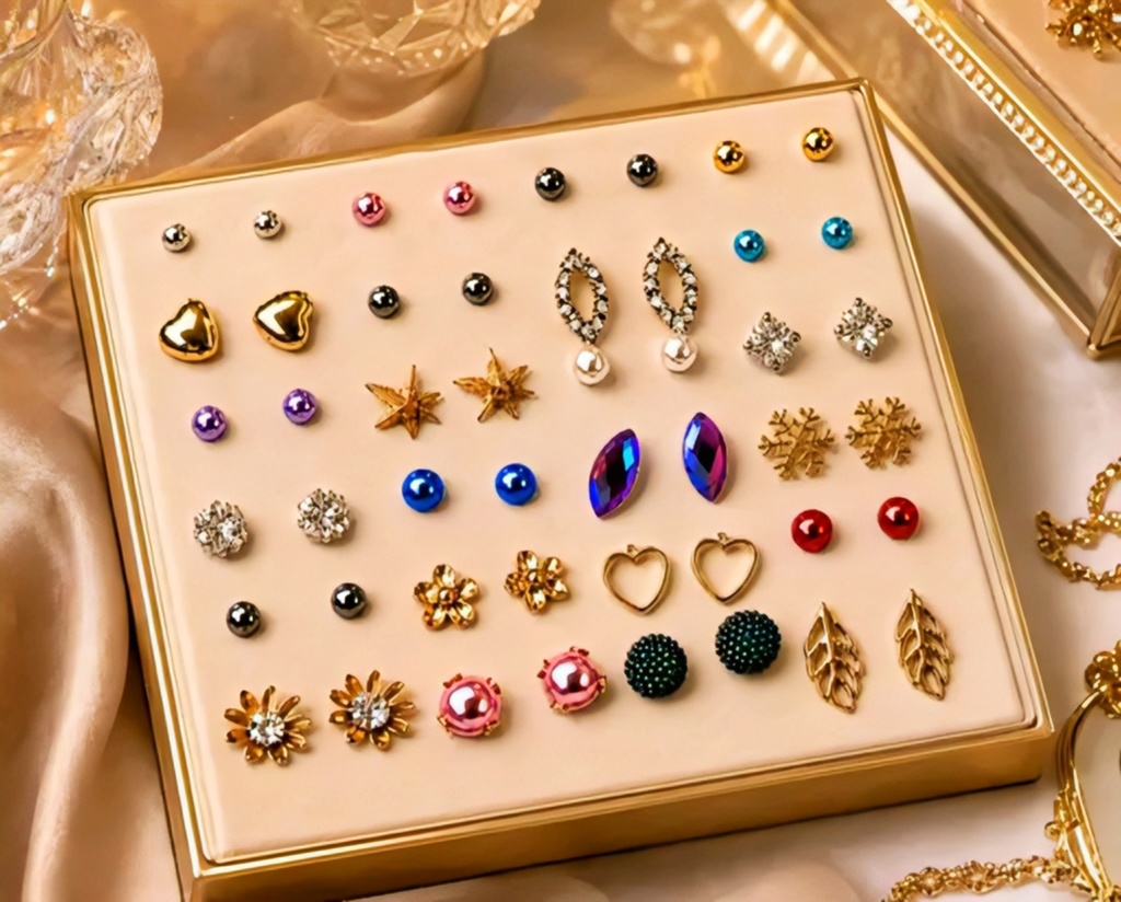 Elegant Multi-Pair Stud and Drop Earring Gift Set