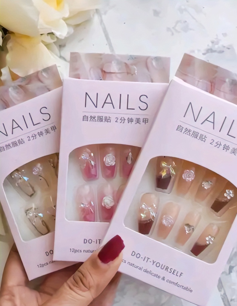 Artificial Nails Press-On Extension Kit 3 pack