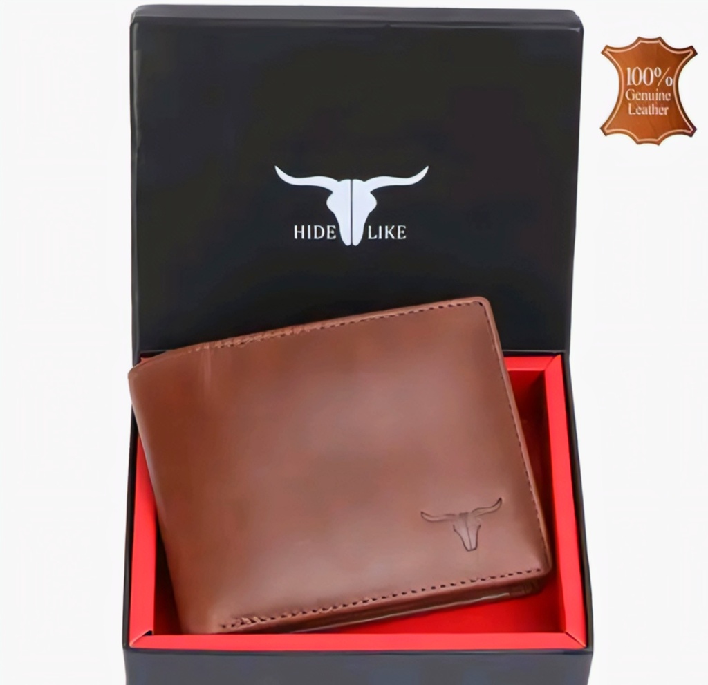Hide Like Men's Premium Leather Bifold Wallet with Gift Box III