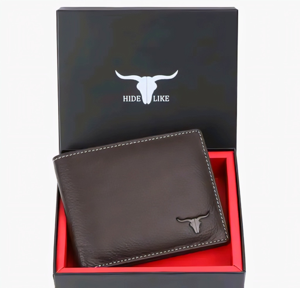 Hide Like Men's Premium Leather Bifold Wallet with Gift Box V