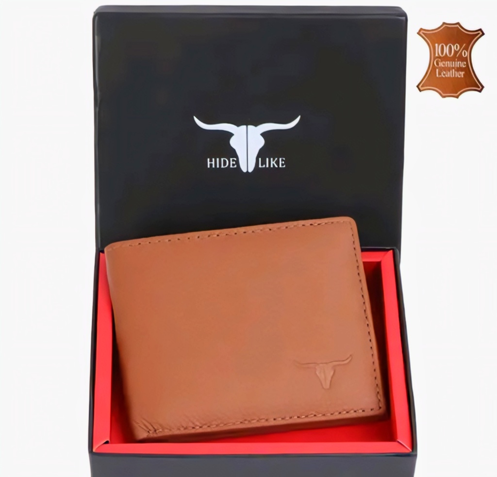 Hide Like Men's Premium Leather Bifold Wallet with Gift Box VI