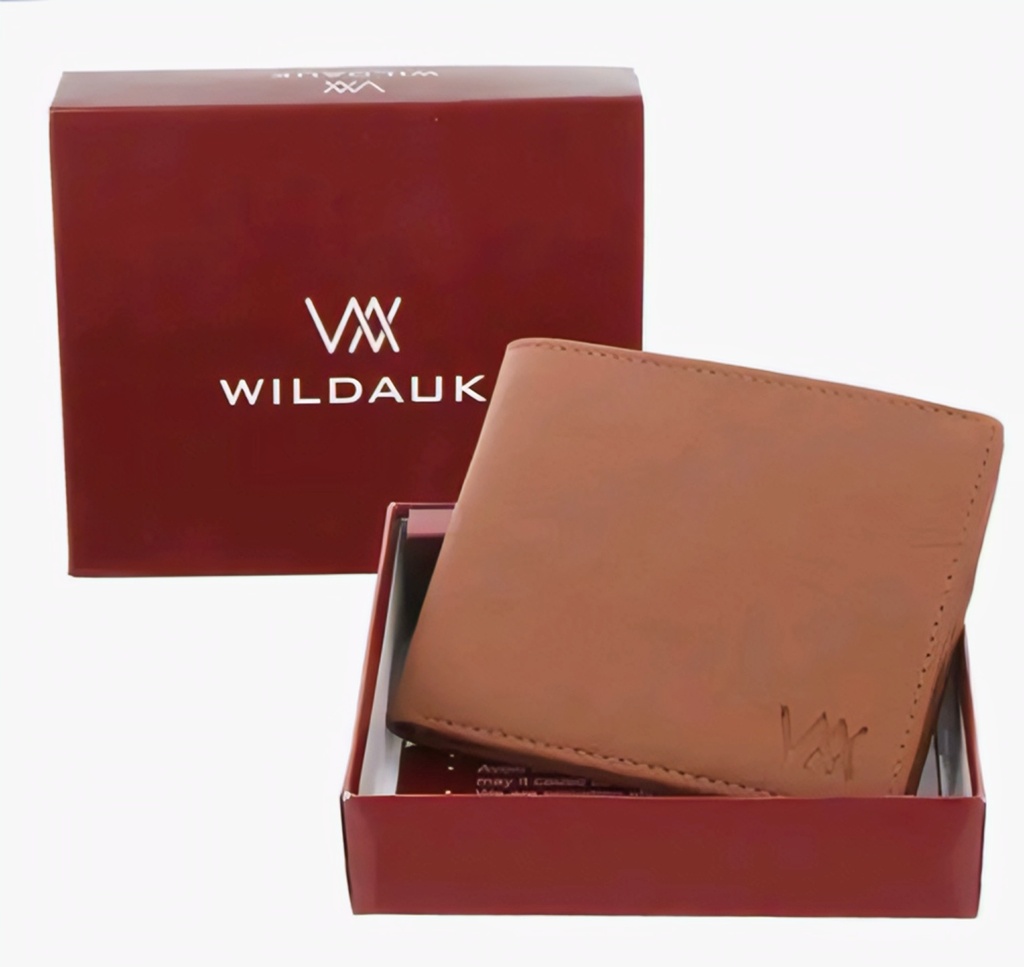 WILDAUK Men's Genuine Leather Bifold Wallet with Gift Box