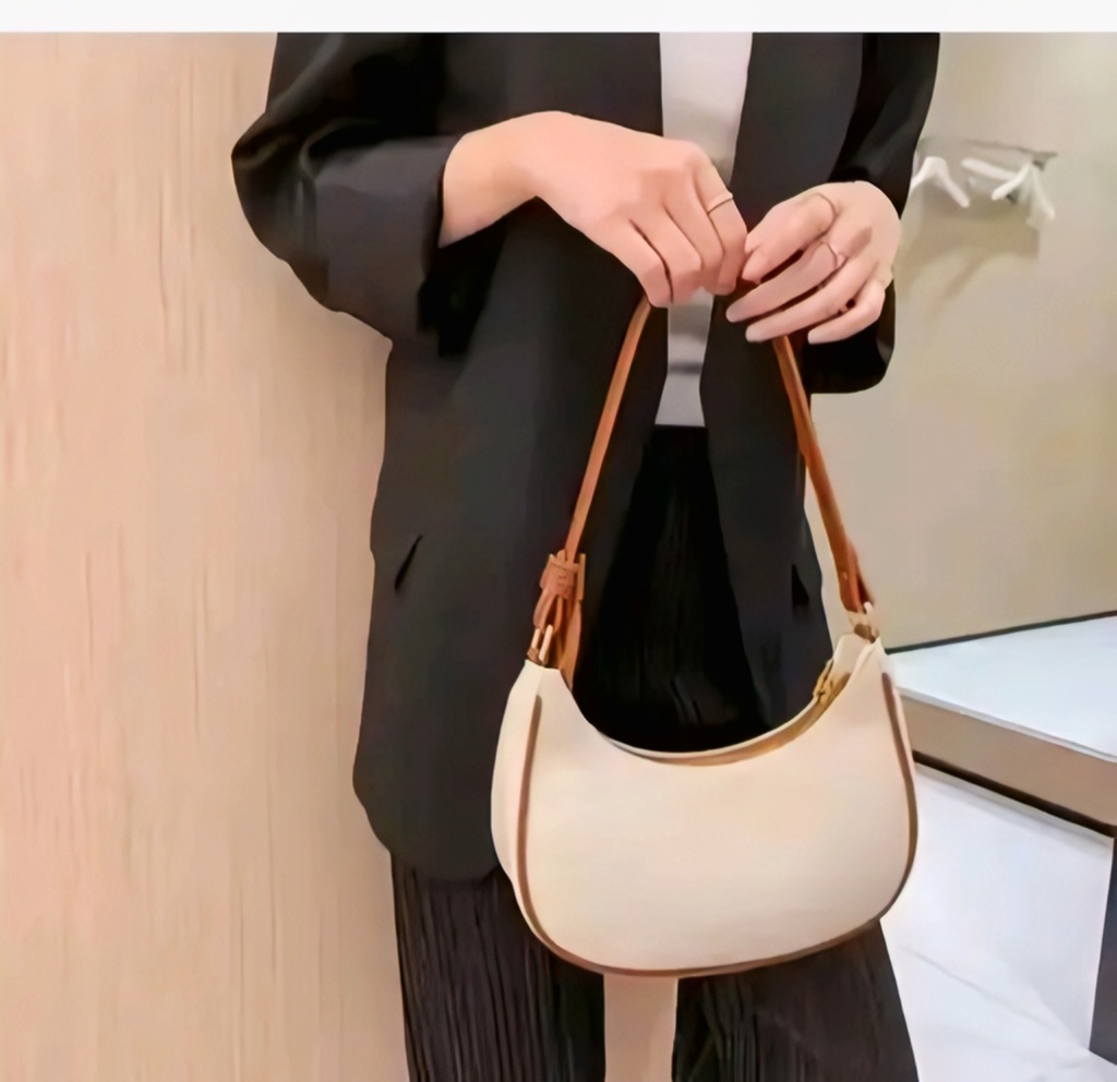 Crescent Leather Women Shoulder Handbag