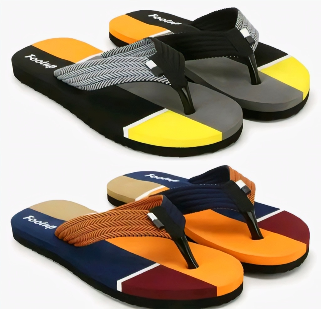 Men's Multi-Color Comfort Flip-Flop Slippers 2-pair I