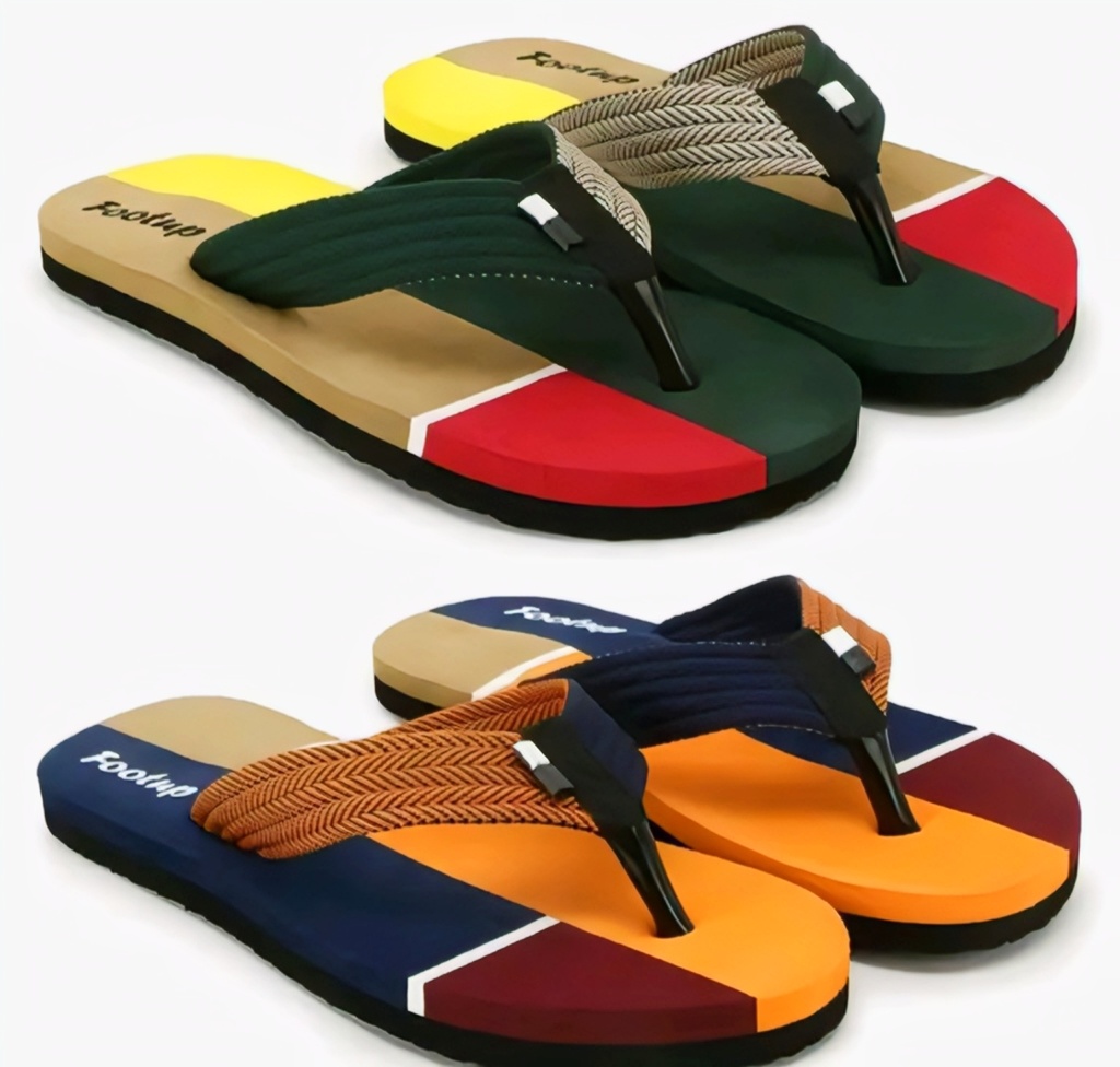 Men's Multi-Color Comfort Flip-Flop Slippers 2-pair II