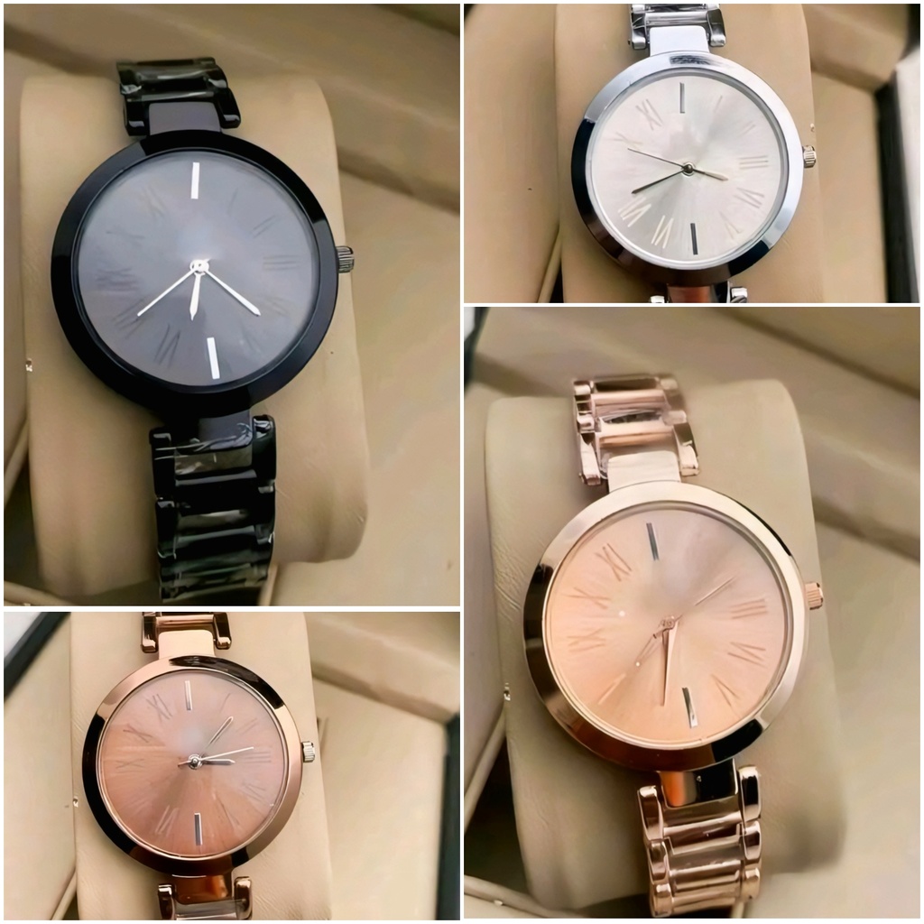 Women Metal Strap Wrist Watch (Cream)