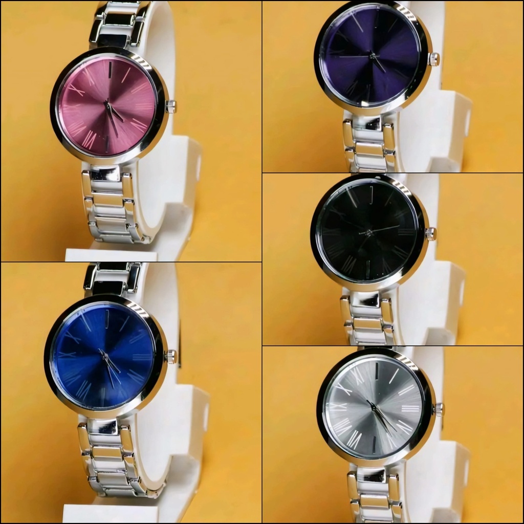 Elegant Metallic Minimalist Women's Watch Collection (Blue)