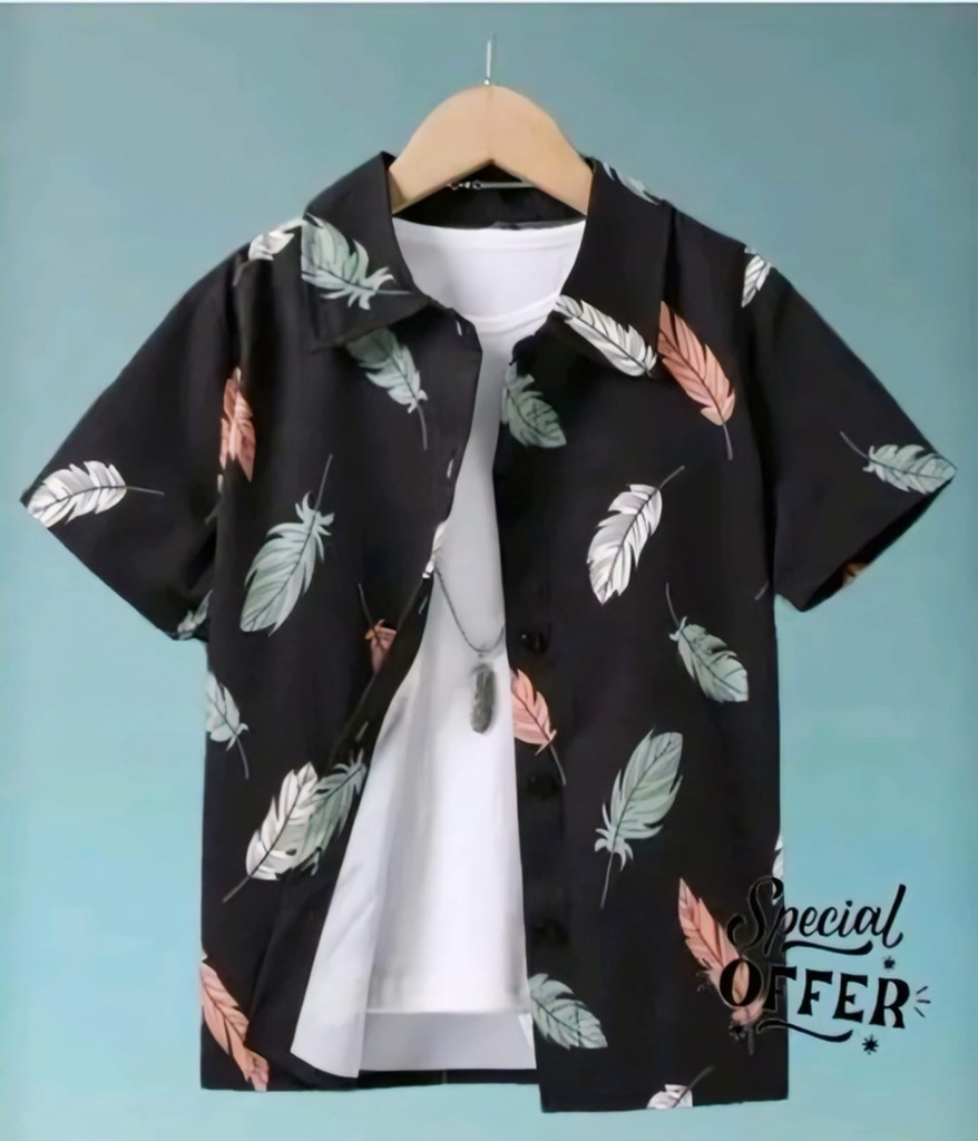 Men's Abstract Splash Print Short Sleeve Casual T-Shirt Button-Down II